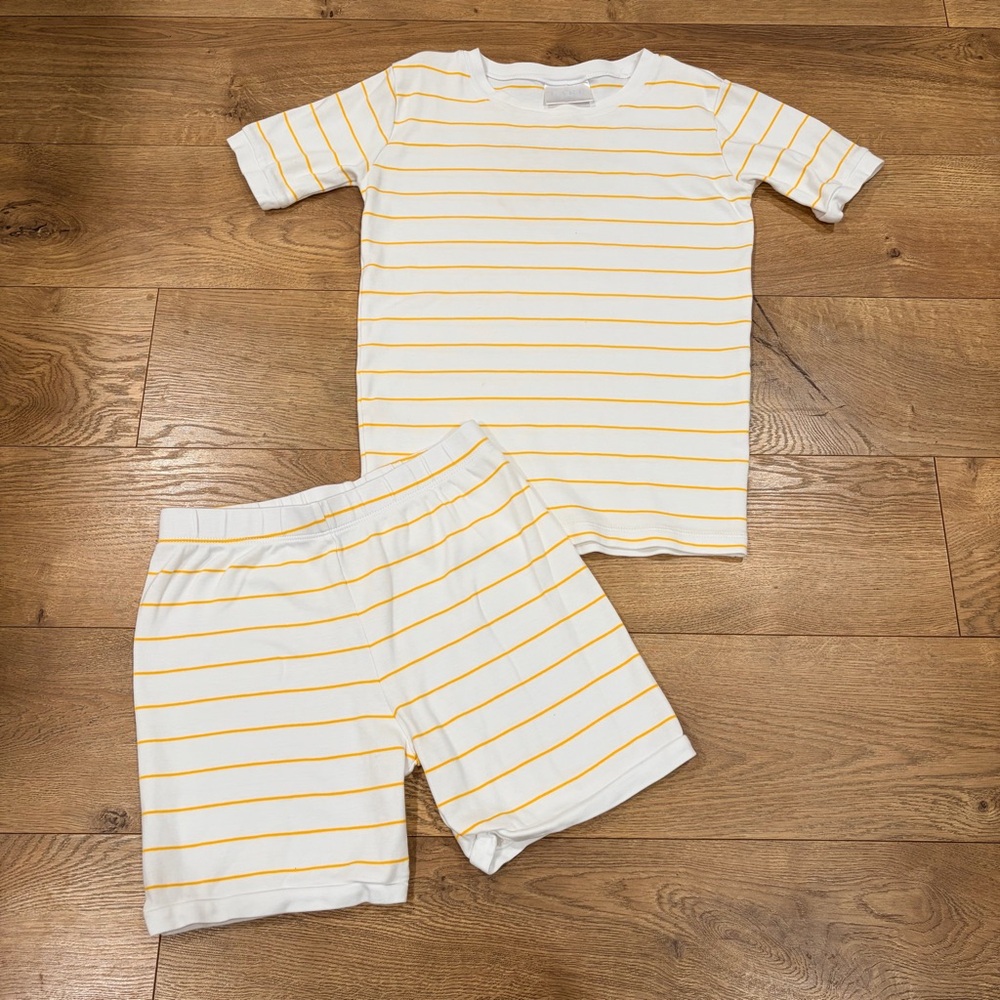 LAKE pajamas in white with yellow stripes - Size 12